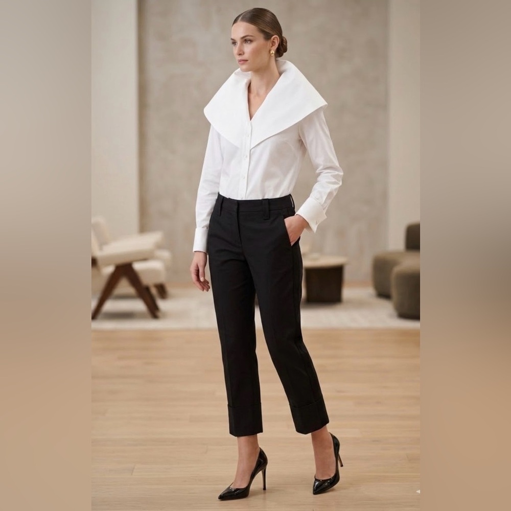 Brunello Cucinelli Black Straight Leg Pants